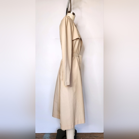 Vintage Trench Coat 70s by Julie Miller of California - Spy Coat - Beige XS S M - Picture 8 of 13